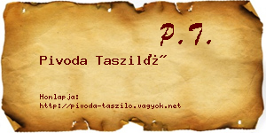 Pivoda Tasziló névjegykártya